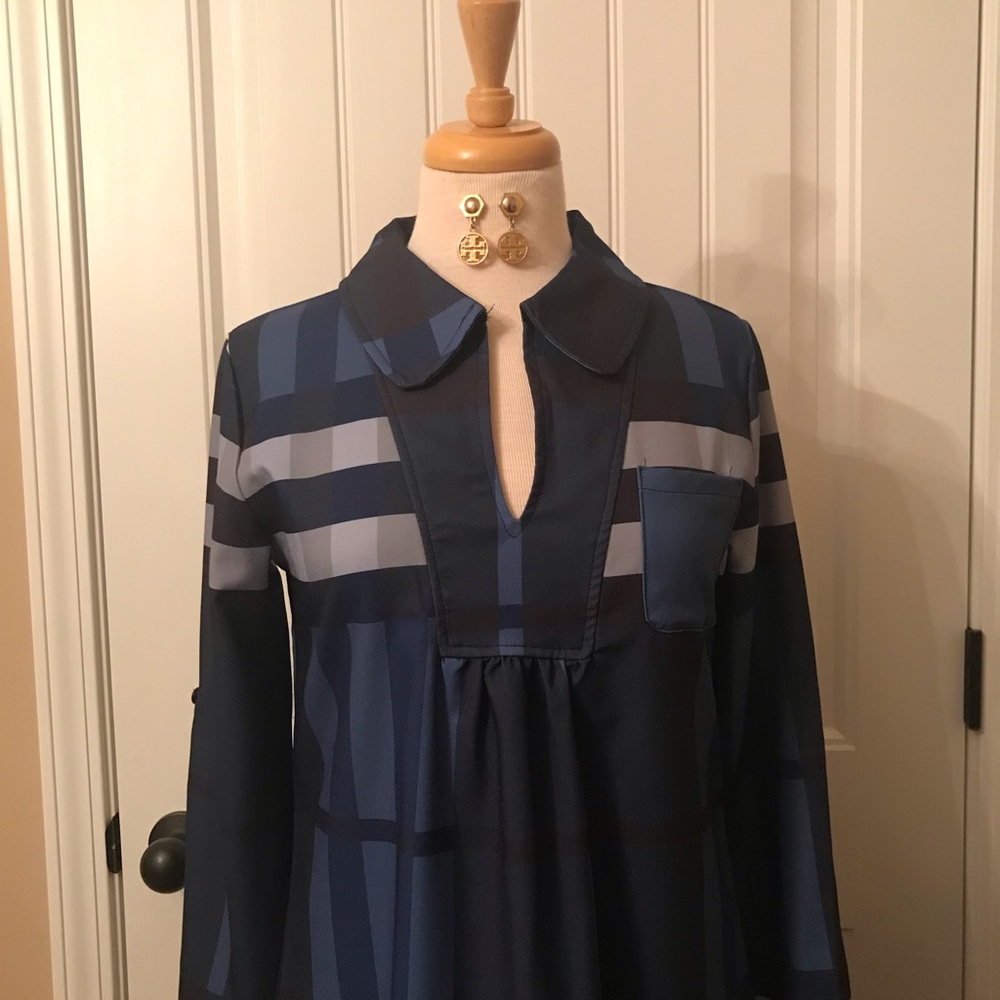 Blue plaid dress